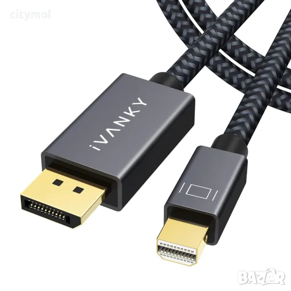 IVANKY Mini DisplayPort към DisplayPort кабел 2M, 8K@60Hz, Thunderbolt, найлонова оплетка, снимка 1