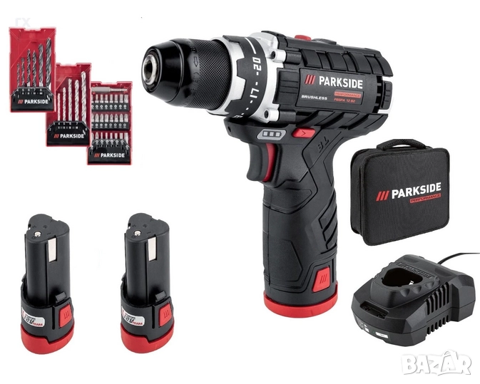 Parkside® Performance Акумулаторен винтоверт 2 батерии и зарядно, снимка 1