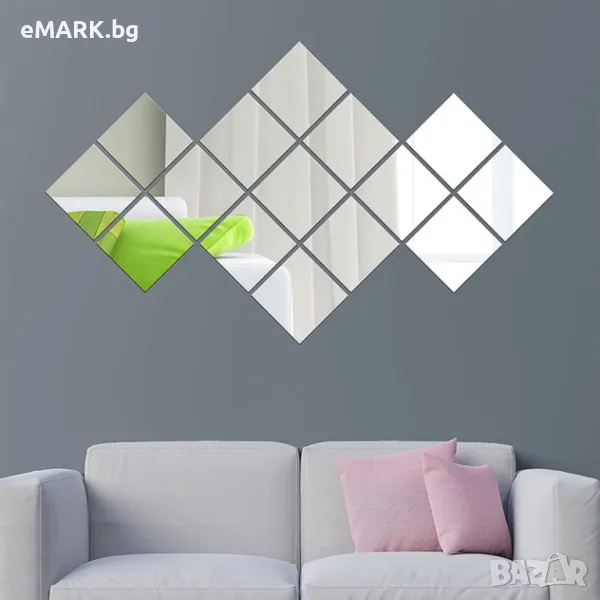 Водоустойчиво нечупливо огледало от акрил в сребрист цвят, снимка 1