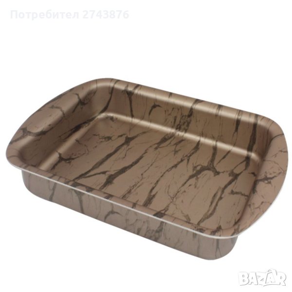 ПРАВОЪГЪЛНА ТАВА EK-2535 КАФЯВО ЧЕРЕН МРАМОР, снимка 1