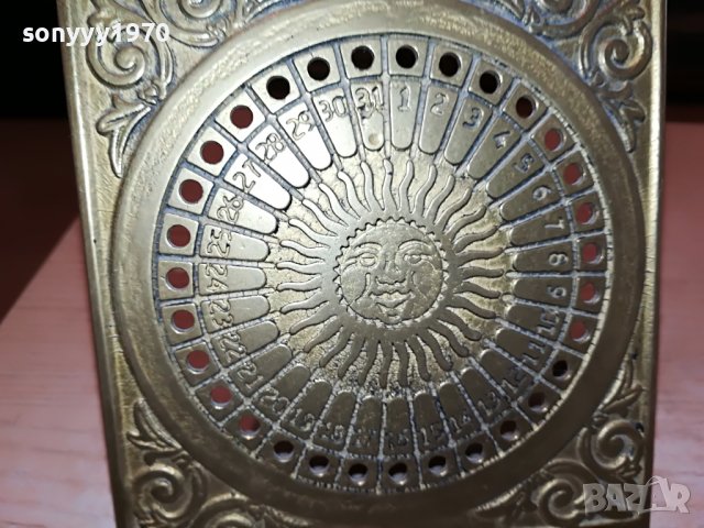 КАЛЕНДАР-МЕД/МЕСИНГ-ВНОС ФРАНЦИЯ 1311221651, снимка 12 - Антикварни и старинни предмети - 38658168