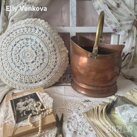 Винтидж меден съд за дърва или въглища, снимка 3 - Антикварни и старинни предмети - 56080277
