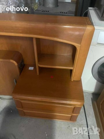 Ретро гръб на спалня от масивно дърво с две шкафчета, снимка 3 - Спални и легла - 42077402