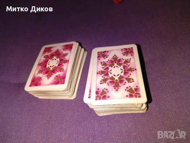Patience немски мини карти от 50-те години винтидж 65х44мм-нови 2 комплекта 52+3, снимка 9 - Карти за игра - 38612926