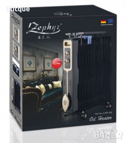 Радиатор, 2500W,13 ребра,3 степени,Поставка за дрехи,Регулируем термостат