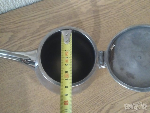 посребрен метален чайник, снимка 3 - Антикварни и старинни предмети - 39105881