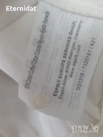 Бяла лятна блуза памучна материя с бродерии ESPRIT , снимка 6 - Тениски - 50726631