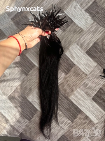 Естествена коса на кератинови кичури 60см естествена коса от диверсо - руси и тъмни, снимка 5 - Аксесоари за коса - 52522488