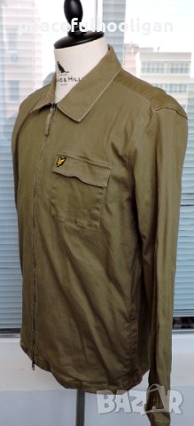 Lyle & Scott Mens Khaki Green Full Zip Lightweight Casual Jacket Size L, снимка 11 - Якета - 44339332