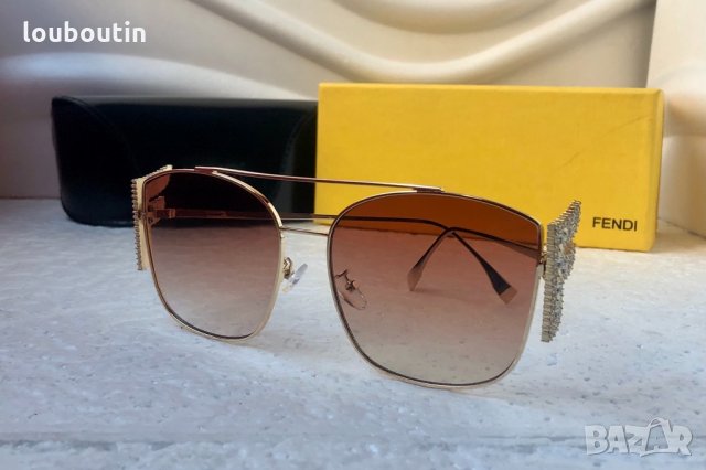 Fendi 2020 дамски слънчеви очила с камъни, снимка 6 - Слънчеви и диоптрични очила - 30737575