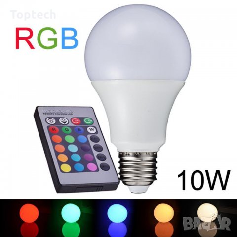 RGB МНОГОЦВЕТНА КРУШКА 10W, снимка 1 - Крушки - 30589527