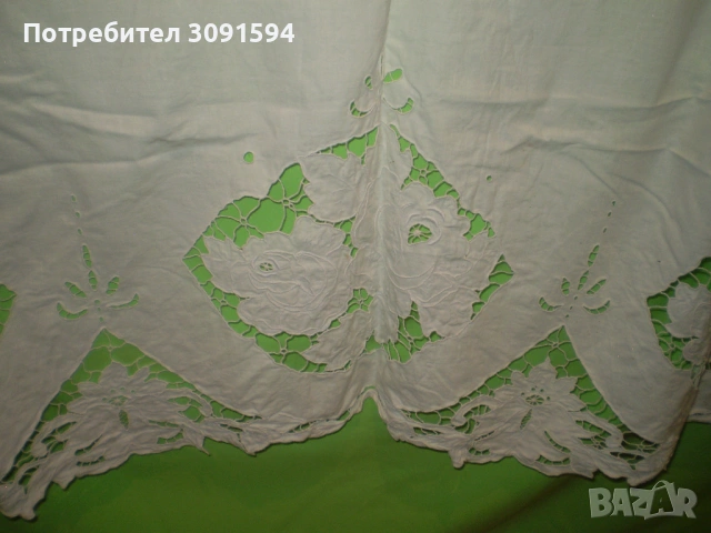 Ретро покривка -перде бяла рязана бродерия, снимка 8 - Колекции - 53174669