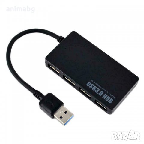 ANIMABG 4 Port USB Хъб 3.0 Hub 5Gbps Portable Compact, снимка 5 - Други - 32189145