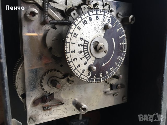 старинен 24 часов часовников механизъм с махало /ел. превключвател, шалтер/, снимка 12 - Антикварни и старинни предмети - 35239361