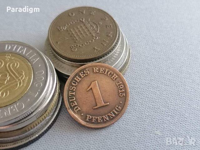 Райх монета - Германия - 1 пфениг | 1915г.; серия А, снимка 1 - Нумизматика и бонистика - 39154088