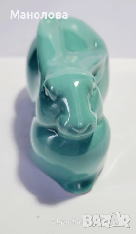 Японски зодиакален заек, керамична фигурка, талисман за късмет, богатство, Okimono Interior. , снимка 7 - Колекции - 51886207