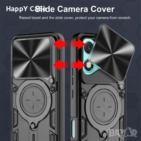 Honor 400 Pro / 400 Lite / 400 / GIANT RING Удароустойчив кейс гръб калъф с пръстен, снимка 12 - Калъфи, кейсове - 50077827