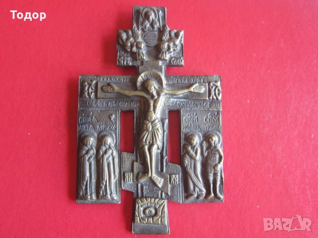 Уникален руски бронзов кръст икона , снимка 5 - Колекции - 33821580