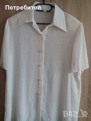 Бяла риза къс ръкав № 54, снимка 1 - Ризи - 36725445