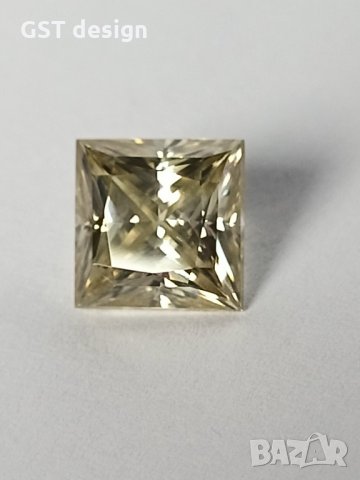 Уникален Топ Голям Фенси Шампанско Принцеса Мойсанит Диамант Moissanite Diamond 3+карата, снимка 4 - Други - 34904618