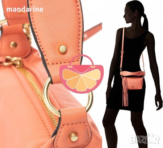 ПРОМО 🍊 GUESS 🍊 Малка кожена дамска чанта в розово златисто 20x14x9 см нова с етикети