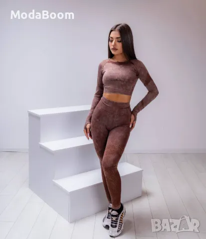 Спортен кафяв дамски комплект от две части , снимка 8 - Комплекти - 48008084
