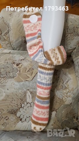 Ръчно плетени дамски чорапи антибактериални размер 38, снимка 2 - Дамски чорапи - 30466276