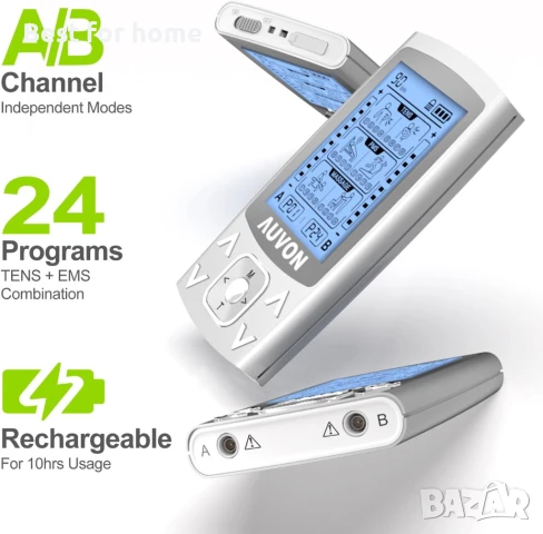 AUVON Двуканален TENS EMS апарат 24 режима , снимка 4 - Масажори - 51051600