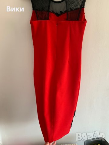 Много красива червена рокля с черна дантела, снимка 8 - Рокли - 29085304