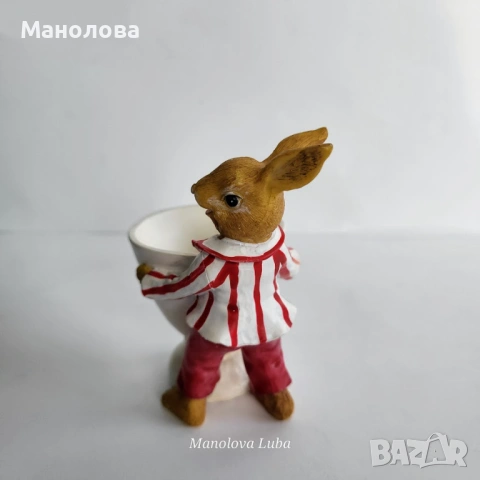 Шест яйца и коктиера с зайче-великденска украса., снимка 4 - Други - 54061683