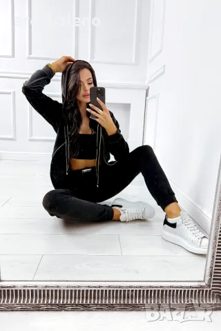 Caramel Моден дамски комплект от две части от кадифе, 3цвята , снимка 3 - Комплекти - 48775327