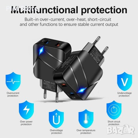 Бъзо зарядно устройство за мобилен телефон с двоен USB порт, снимка 4 - Оригинални зарядни - 40778398