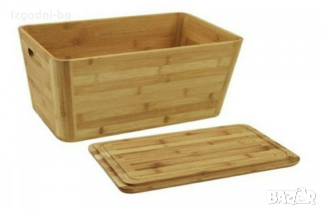 Бамбукова кутия за хляб с дъска за рязане, снимка 3 - Кутии за храна - 31437455