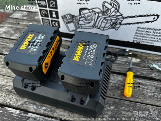 Акумулаторна Резачка за Дърва DeWalt 36V 6.0AH Верижен Трион Девалт, снимка 7 - Градинска техника - 39759516