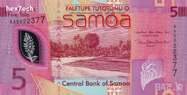 ❤️ ⭐ Самоа 2023 5 тала полимер UNC нова ⭐ ❤️, снимка 2 - Нумизматика и бонистика - 44261596