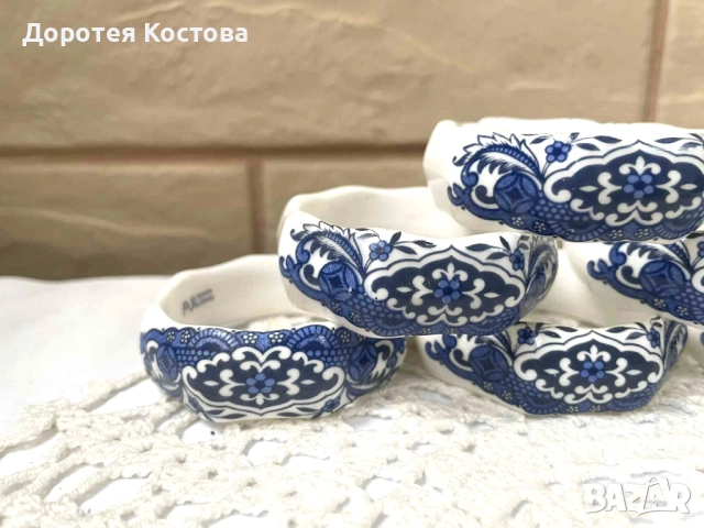 Красиви пръстени от костен порцелан от Англия, снимка 3 - Антикварни и старинни предмети - 51883568