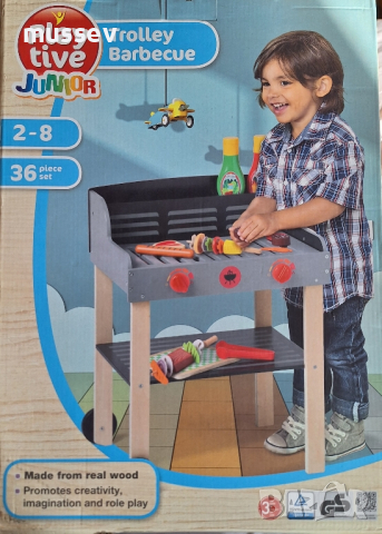 дървена детска игра Грил Барбекю , снимка 2 - Образователни игри - 44508688