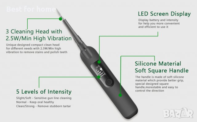 Електрическо апарат за отстраняване на плака за зъби Calculus Remover, 5 режима, снимка 6 - Други - 40232958