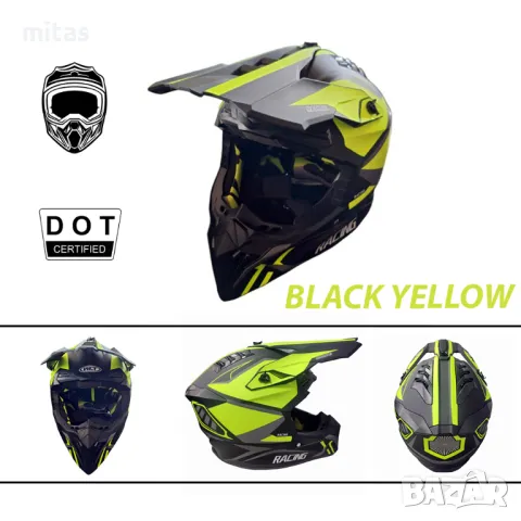 Кросова каска RACING, Full Face, DOT, Размер: S; M; L; XL - Вело, Мото, снимка 2 - Аксесоари за велосипеди - 50060287