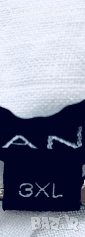 Ленена риза GANT оригинал, 100% лен, снежнобяла, 3XL, Португалия, снимка 11 - Ризи - 53929564