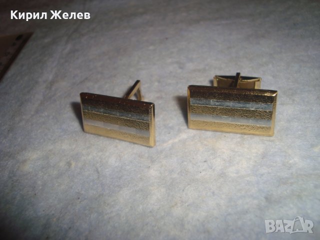 СТАРИ ВИНТИДЖ ПОЗЛАТЕНИ БУТОНЕЛИ СТИЛНИ КОПЧЕТА за МАНШЕТИ РЪКАВЕЛИ 22166, снимка 5 - Антикварни и старинни предмети - 37597130