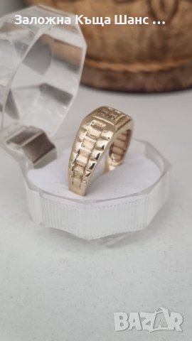Златен пръстен 14к , 585 проба , снимка 5 - Пръстени - 44217650