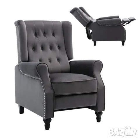 Кресло Стол CHESTER Relax Велурено Сиво