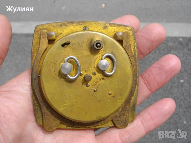 КОЛЕКЦИОНЕРСКИ БРОНЗОВ БУДИЛНИК С ЕМАЙЛ KIENZLE ART DECO, снимка 7 - Антикварни и старинни предмети - 40690352
