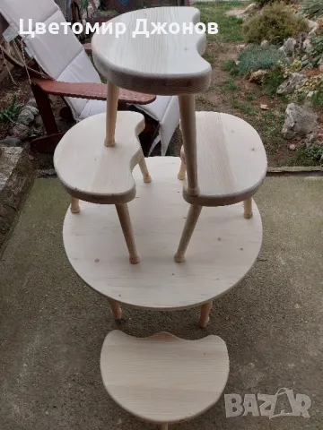 Трикраки столчета и софра(синия,паралия), снимка 9 - Градински мебели, декорация  - 49486507