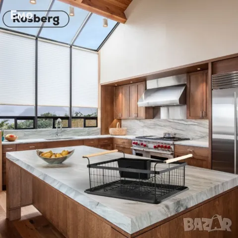 Сушилник за съдове - Rosberg, Черен, 1 ниво, 44x32x20см., снимка 2 - Сушилници - 48448840