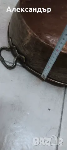 Старинни  български медни калайдисани тави, снимка 6 - Антикварни и старинни предмети - 47613683