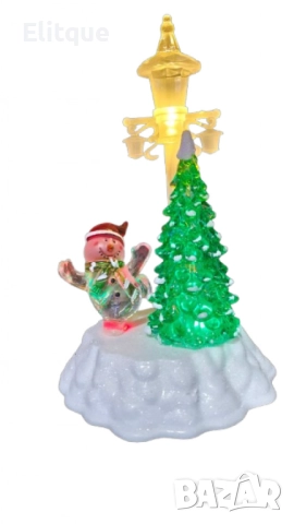 Коледна декорация - Снежен човек и елха под лампа, снимка 4 - Други стоки за дома - 52832218