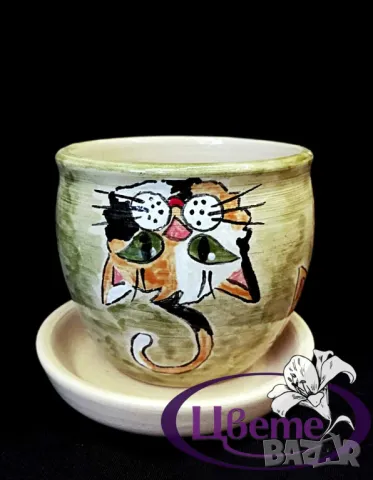 Керамични саксии -ръчна изработка 🇧🇬, снимка 4 - Декорация за дома - 48306737