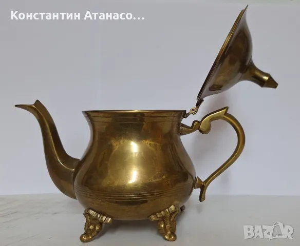 Стар бронзов чайник, снимка 11 - Антикварни и старинни предмети - 48043320